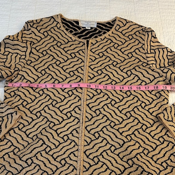 Vintage Brenda French Knit Cardigan Zip Wool Blend EUC Boxy coastal grandmother - Picture 5 of 8